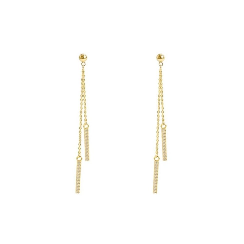 New Metal Classic Geometric Dangle Earrings - Picture 2 of 3